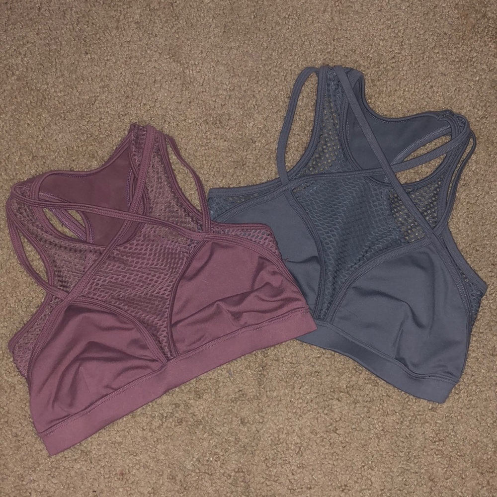 Iconic Sports Bra in Mauve & Light Grey